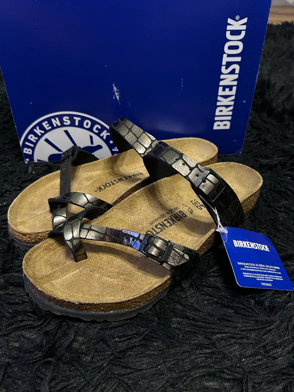 BIRKENSTOCK Mayari black metallic gladiator sandals shoes women’s eur 40 new